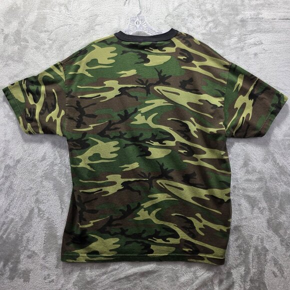 Vintage Superman Shirt Mens Large Camouflage Camo DC Comics Superhero 2001 Tee - Picture 2 of 8